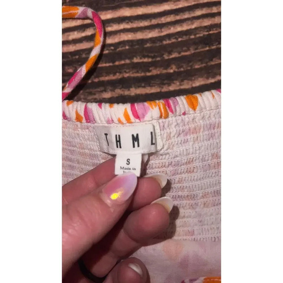 THML Women's Spaghetti Strap Dress Size Small Multicolor Abstract Summer Casual - Picture 2 of 3